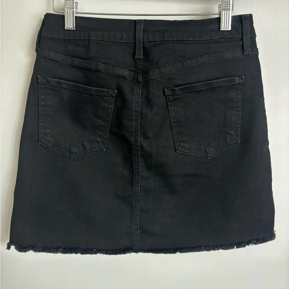 Just Black Raw-Hem Black Denim Mini Skirt - Picture 2 of 2